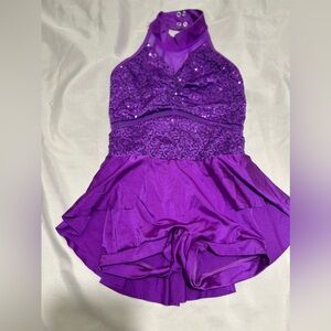 Weissman Purple Sequins Short Dance Suit size large child